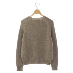 MARGARET HOWELL ウール クルーネックニット セーター 長袖 プルオーバー 2 ライトブラウン