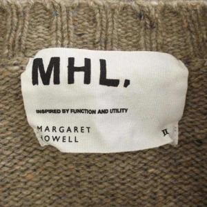 MARGARET HOWELL ウール クルーネックニット セーター 長袖 プルオーバー 2 ライトブラウン