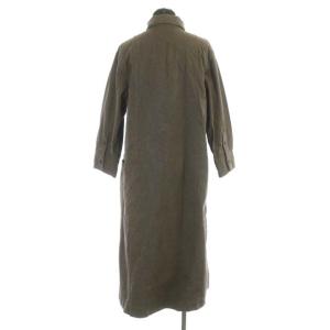 MARGARET HOWELL 21AW DENSE COTTON END ON END ワンピース ひざ丈 ミディ丈 九分袖 1 ダークブラウン