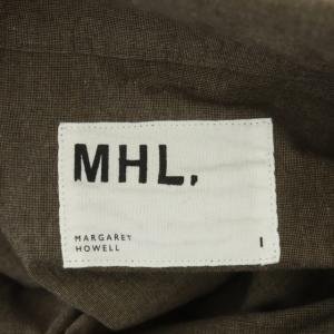 MARGARET HOWELL 21AW DENSE COTTON END ON END ワンピース ひざ丈 ミディ丈 九分袖 1 ダークブラウン