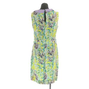 kate spade new york ボタニカルプリント ノースリーブ ワンピース 膝丈 シルク混 大きいサイズ 10 マルチカラー