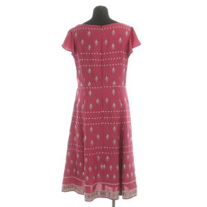 TOCCA ワンピース ロング 半袖 刺繍 ラメ フレア シフォン 6 ピンク