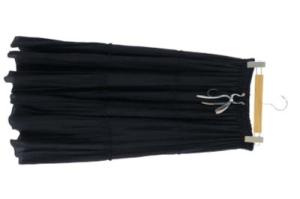 BLUE LABEL CRESTBRIDGE 21SS パウダリーサテンスカート リバーシブル チェック フレア ギャザー ティアード ロング 36 紺 ネイビー マルチカラー