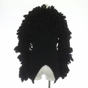 sacai カーディガン ニット 長袖 ボリューム 変形 ウール 1 黒 ブラック