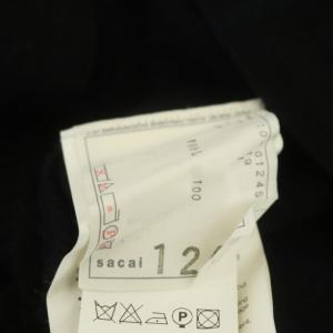 sacai カーディガン ニット 長袖 ボリューム 変形 ウール 1 黒 ブラック