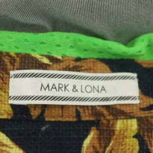 MARK&LONA オールインワン サロペット ショートパンツ シャツ 半袖 刺繍 ゴルフウェア 総柄 S グレー カーキ