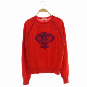 ウール 長袖 ニット セーター 長袖 プルオーバー S 赤 レッド