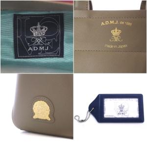 A.D.M.J. ショーントートバッグ ハンドバッグ レザー 茶色 ブラウン