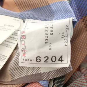 sacai 22AW Plaid Dress チェックワンピース プリーツ切替 3 マルチカラー