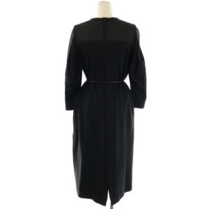 AKIRANAKA Jimena jersey dress ジャージー ドレス ワンピース Iライン 切替 シアー ロング 長袖 ベルト付き 1