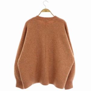 BEAUTY&YOUTH UNITED ARROWS WEB限定 キャメルミックス クルーネックカーディガン オーバーサイズ 長袖 ミドル丈 厚手 オレンジミックス