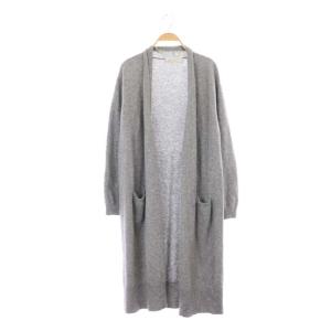 5GウールVネックショートカーディガン ロング トッパー グレー