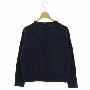 Chesty 22AW シティスケープ カーディガン ニット 長袖 切替 F 紺 白 マルチカラー ネイビー ホワイト