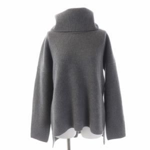 9G畦編みタートルネックニット カシミヤ混 1 グレー