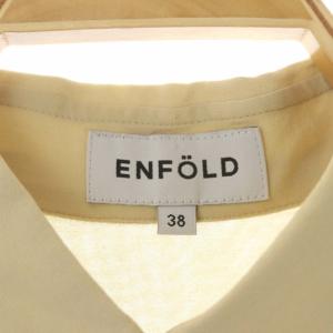 ENFOLD ノースリーブブラウス シアー 前開き シルク 38 ベージュ