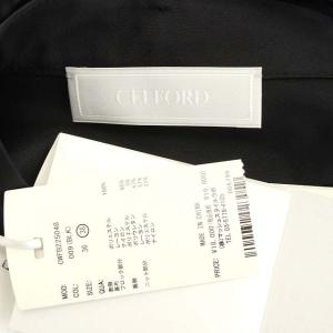 CELFORD 22AW ニットコンビオーガンジーブラウス プルオーバー ドット 切替 長袖 38 黒 ブラック