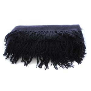 ISABEL MARANT ストール カシミヤ混 フリンジ カシミヤ混 紺 ネイビー