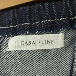 CASA FLINE フロントホックデニムロングワンピース プリーツ F 紺 ネイビー