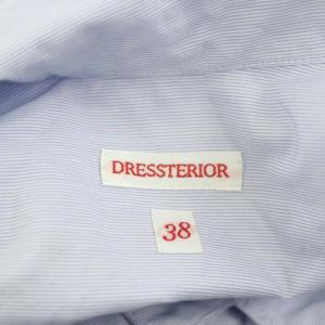 DRESSTERIOR 長袖シャツ ストライプ 前開き コットン 38 ライトブルー