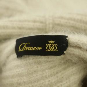 Drawer WINTER1 7Gあぜ編み タートルプルオーバーニット チュニック丈 長袖 ライトグレージュ
