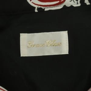 Grace Class 22SS パフュームプリントシャツワンピース ロング ノースリーブ 36 黒 ブラック マルチカラー