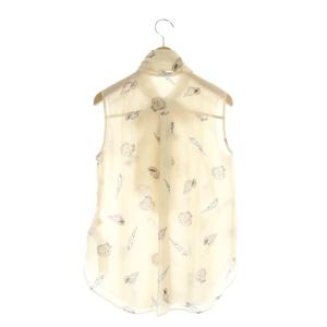 Grace Class 22SS シェルモチーフボウタイノースリーブ ブラウス 36 ベージュ