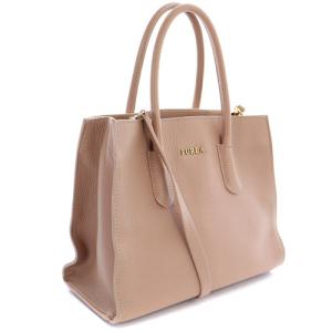 FURLA アミナ ハンドバッグ トートバッグ ショルダーバッグ 2way レザー ロゴ ピンク