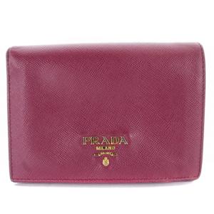 二つ折り財布 レザー ロゴ 紫 パープル