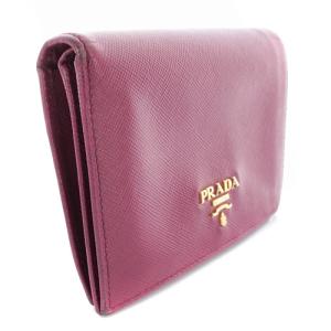 PRADA 二つ折り財布 レザー ロゴ 紫 パープル