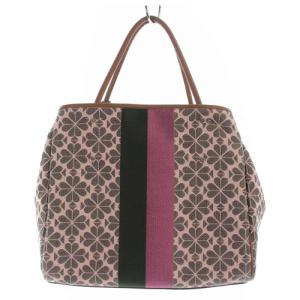 kate spade new york スペードフラワー ジャガード ミディアム ショルダーバッグ ハンドバッグ 2way ピンク グリーン