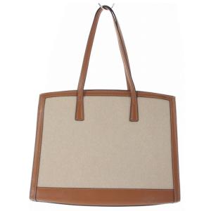 TORY BURCH ウォーカー サッチェル キャンバス ハンドバッグ ショルダー 2way ロゴ べージュ