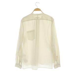 MARGARET HOWELL コットン バンドカラーシャツ ブラウス 長袖 2 アイボリー