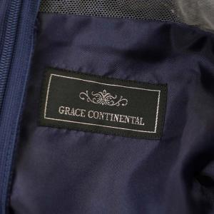 GRACE CONTINENTAL ビジューベルトワンピース ひざ丈 レース 七分袖 36 紺 ネイビー