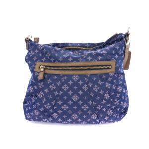 russet ショルダーバッグ ナイロン×レザー モノグラム ストラップ付き 青 ブルー