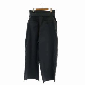 nagonstans 22AW スパンライクタイプライター ベルトルーズ ワイドパンツ タック S ダークグリーン