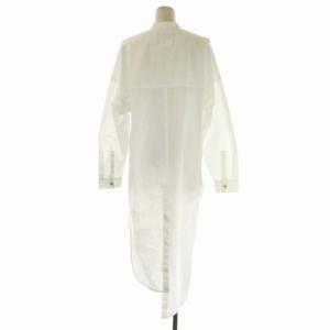 nagonstans 21AW ECO タイプライター アシンメロング Shirt ワンピース バンドカラー M ホワイト