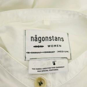 nagonstans 21AW ECO タイプライター アシンメロング Shirt ワンピース バンドカラー M ホワイト
