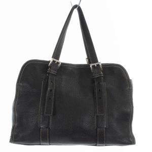PRADA トートバッグ ハンド レザー ロゴ ブラック