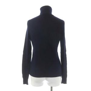 Drawer 18G カシミヤシルクリブタートルニット セーター プルオーバー 長袖 1 紺 ネイビー