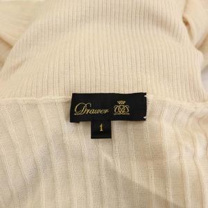 Drawer 18G カシミヤシルクリブタートルニット カットソー プルオーバー 長袖 1 ライトベージュ