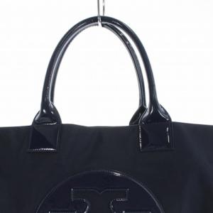 TORY BURCH ELLA エラ ミニ トートバッグ ハンドバッグ ロゴ 切替 黒 ブラック