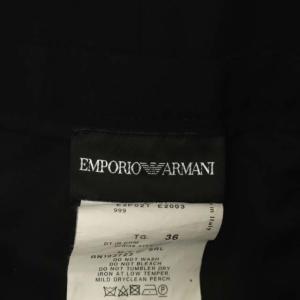 EMPORIO ARMANI ハイウエスト デザインパンツ テーパード スラックス 36 黒 ブラック
