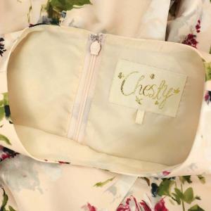 Chesty フラワープリントノースリーブワンピース ひざ丈 花柄 0 ピンク マルチカラー