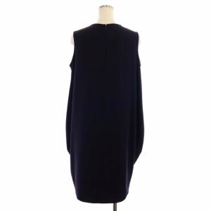 ワンピース ダブルジョーゼット アシンメトリー コクーン ノースリーブ  