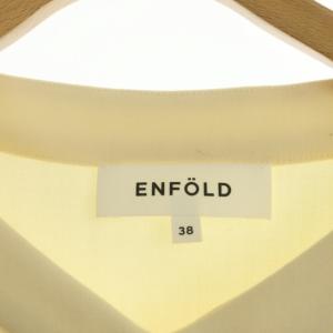 ENFOLD カットソー 長袖 Vネック サイドスリット プルオーバー ウール 38 ライトベージュ