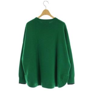 ENFOLD Cash Touch Box Pull-Over ニット セーター 長袖 プルオーバー クルーネック 38 緑 グリーン