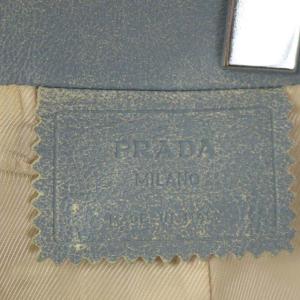 PRADA レザースカート 台形 ひざ丈 40 ライトブルー