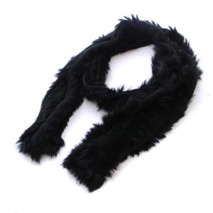 ストール マフラー ファー 黒 ブラック