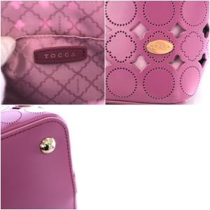 TOCCA CANDY CLOVER TOTE MINI トートバッグ ハンドバッグ クローバーモチーフ ポーチ付き ピンク