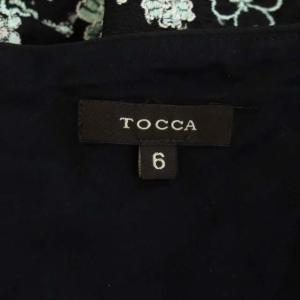 TOCCA GYPSY DEEP ROSE ドレス ワンピース フレンチスリーブ ロング 花柄 刺繍 タック 6 黒 ブラック 黄緑 イエローグリーン
